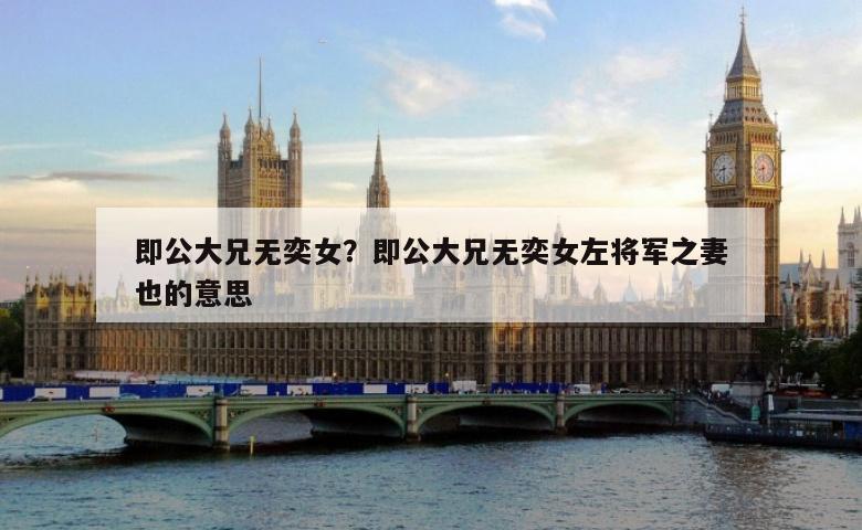 即公大兄无奕女？即公大兄无奕女左将军之妻也的意思